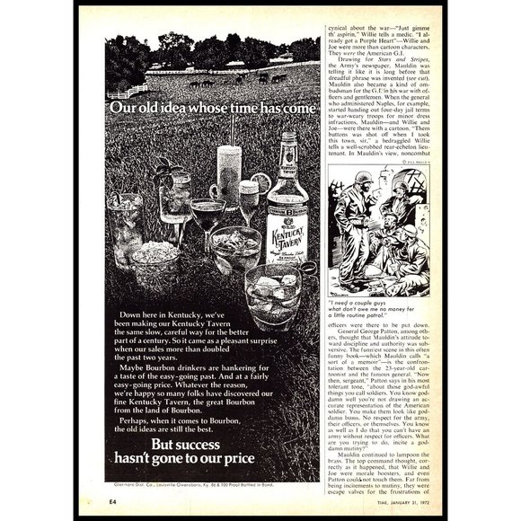 Kentucky Tavern Bourbon Vintage Print Ad Horse Pasture White Fence Wall Art - Picture 2 of 2